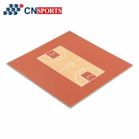 Piso de playground esportivo com textura de madeira para piso de basquete interno/externo